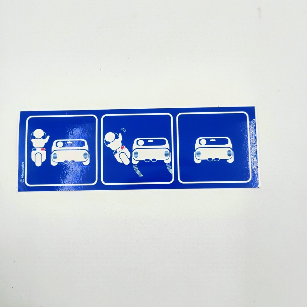 Alexander Clothing Funny Mini Cooper Police Chase Vinyl Sticker Decal VTG 90s